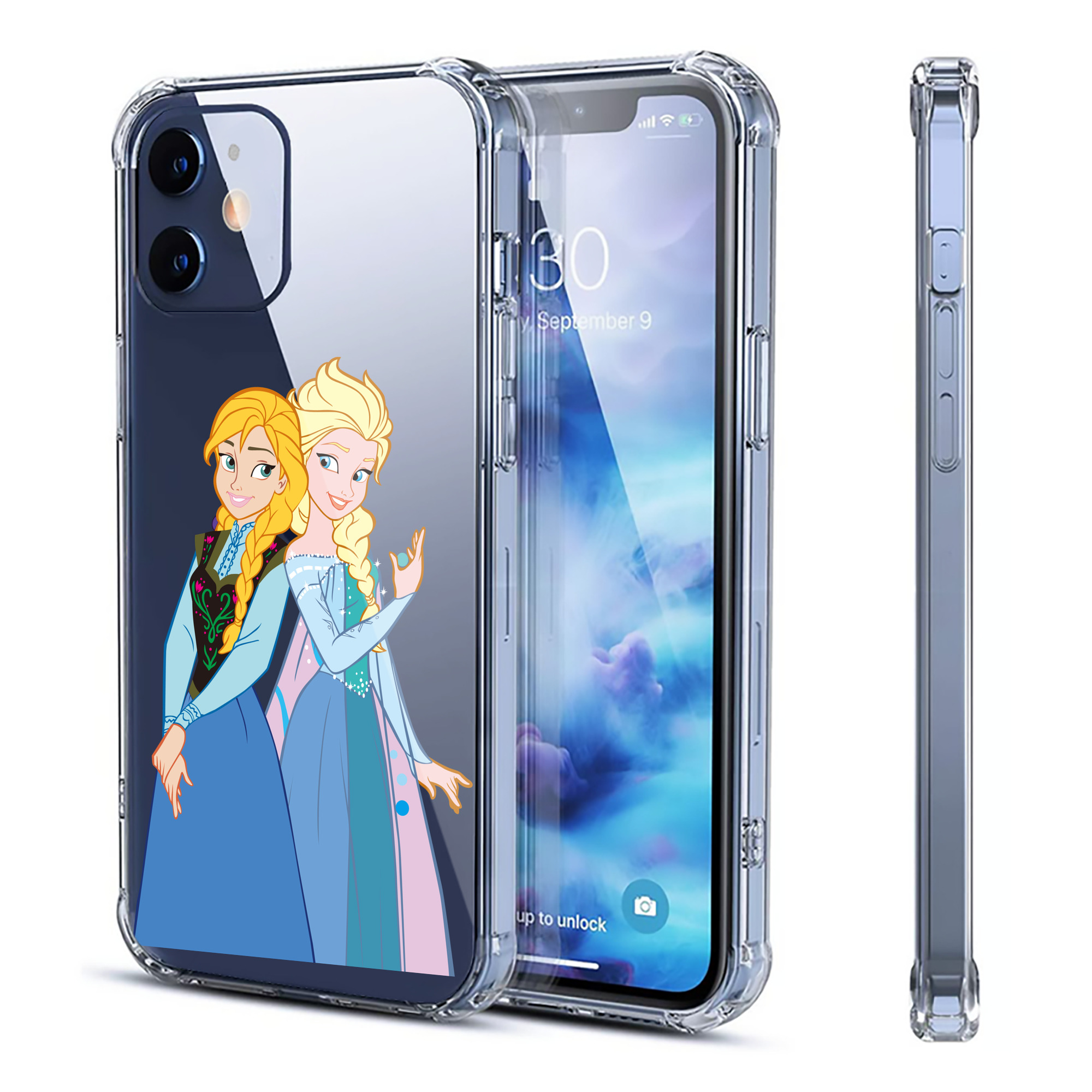 （画像用） アナと雪の女王 アンナ エルサ Frozen Anna Elsa 【iPhone 12シリーズ対応】透明スマホケース（クリアソフトケース）